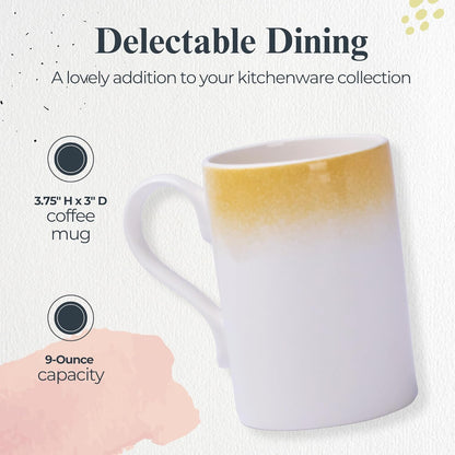 Potter's Mist Breakfast Mug, 9 Oz - Yellow, Set of 4