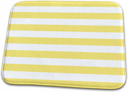 Dish Drying Mat - Mustard Yellow and White Stripes Pattern - Retro classic Stripe Patterns