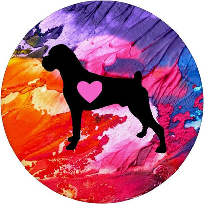 Boxer Gift Pink Purple Dog Heart Love Boxer PopSockets PopGrip: Swappable Grip for Phones & Tablets