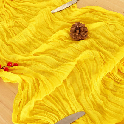 Yellow Cheesecloth Table Runner 120 Inch 10FT Cheese Cloth Fabric Runners 1 Pack for Spring Home Decor, Baby Shower, Birthday, Wedding Decoration