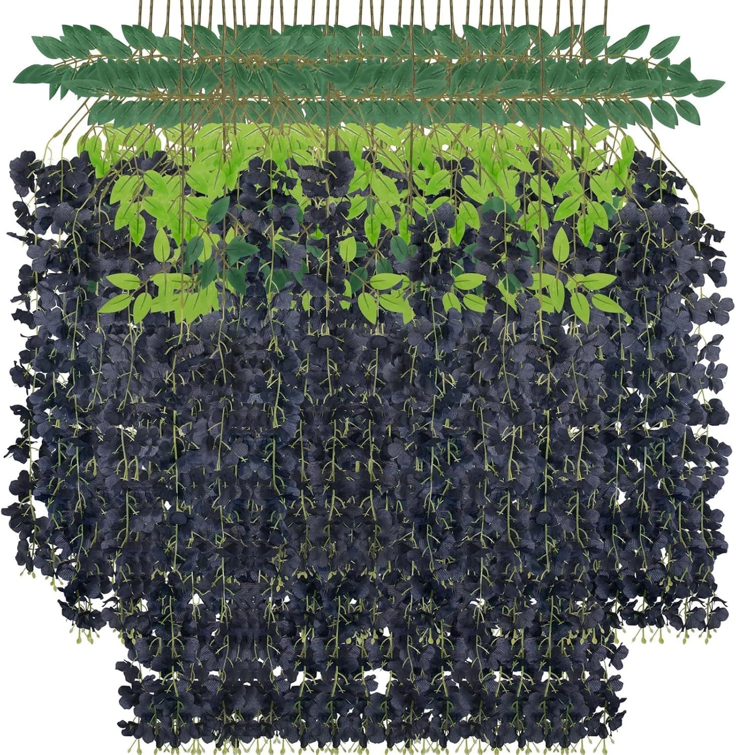 Wisteria Hanging Flowers 12 Pack Wisteria Artificial Flowers Fake Silk Flowers String Vine Ratta Hanging Garland for Home Garden Party Wedding Backdrop Arch Decor (Yellow)