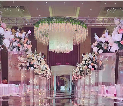 Wisteria Hanging Flowers 12 Pack Wisteria Artificial Flowers Fake Silk Flowers String Vine Ratta Hanging Garland for Home Garden Party Wedding Backdrop Arch Decor (Yellow)