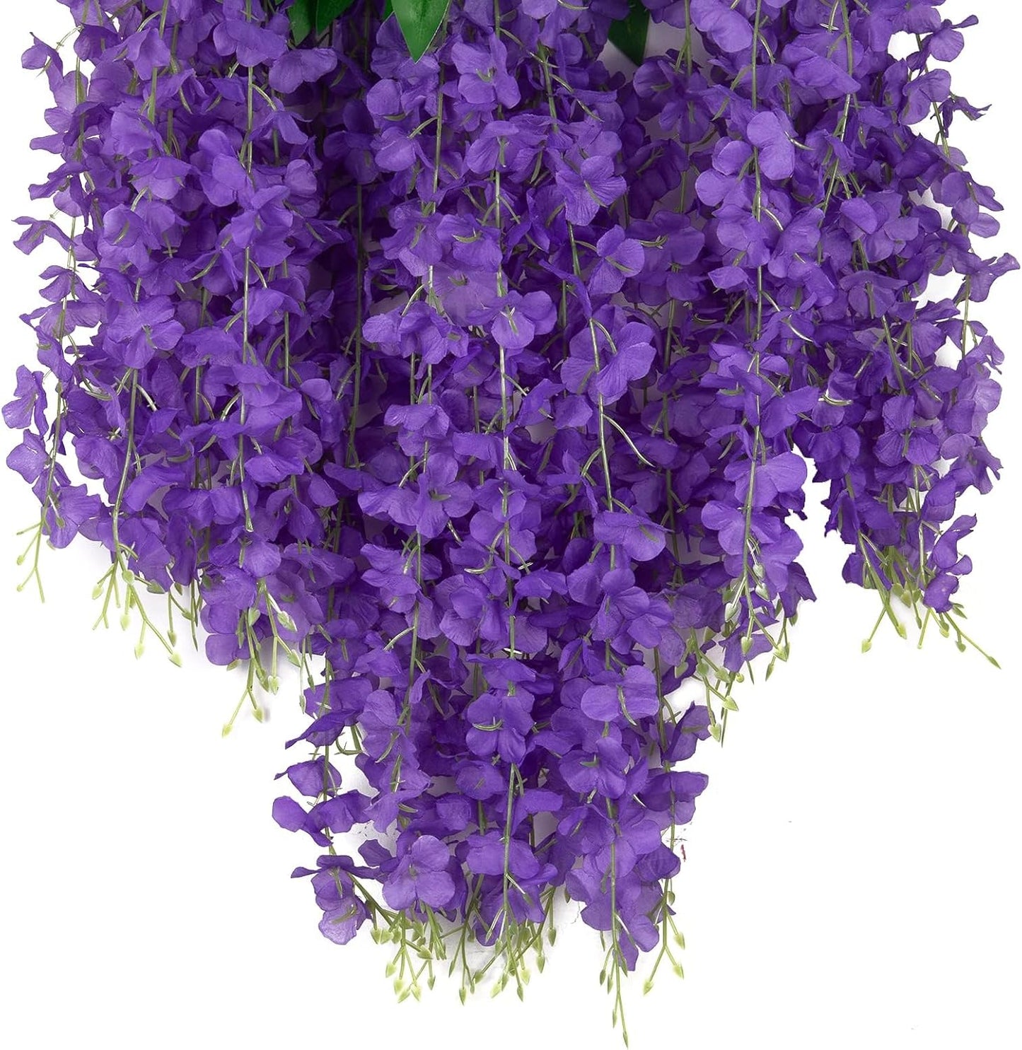 Wisteria Hanging Flowers 12 Pack Wisteria Artificial Flowers Fake Silk Flowers String Vine Ratta Hanging Garland for Home Garden Party Wedding Backdrop Arch Decor (Yellow)