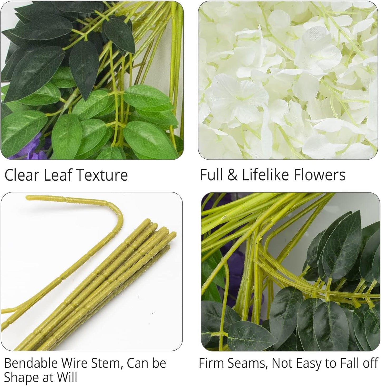 Wisteria Hanging Flowers 12 Pack Wisteria Artificial Flowers Fake Silk Flowers String Vine Ratta Hanging Garland for Home Garden Party Wedding Backdrop Arch Decor (Yellow)