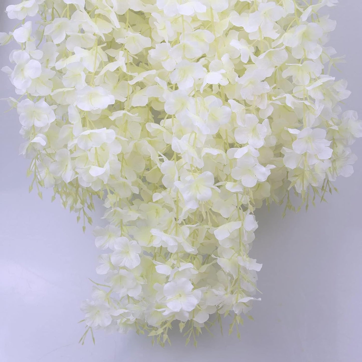 Wisteria Hanging Flowers 12 Pack Wisteria Artificial Flowers Fake Silk Flowers String Vine Ratta Hanging Garland for Home Garden Party Wedding Backdrop Arch Decor (Yellow)