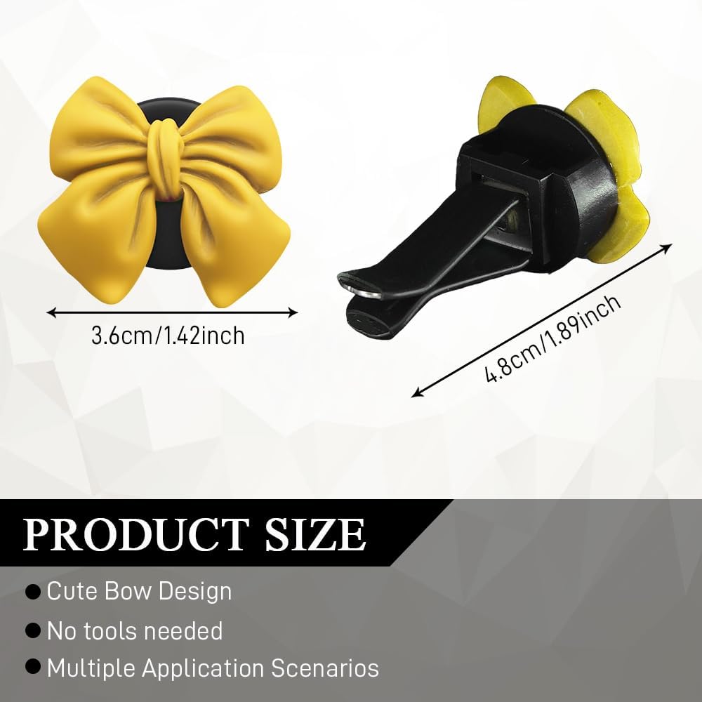 Bow Car Air Vent Clips, Coquette Cute Girly Car Decor Accessories, 6PCS | Airs Conditioning Vents Decorations, Cute Air Freshener Clips, Interior Aesthetic Decorations Charm Stuff for Women Girl