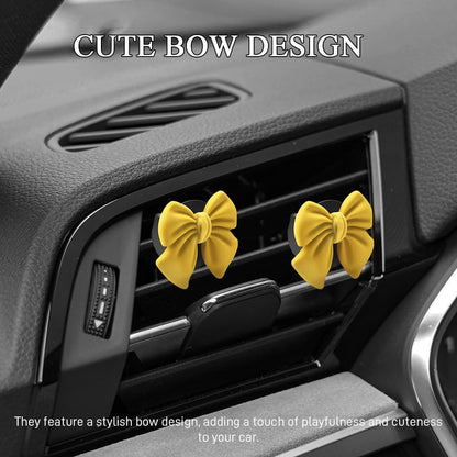 Bow Car Air Vent Clips, Coquette Cute Girly Car Decor Accessories, 6PCS | Airs Conditioning Vents Decorations, Cute Air Freshener Clips, Interior Aesthetic Decorations Charm Stuff for Women Girl