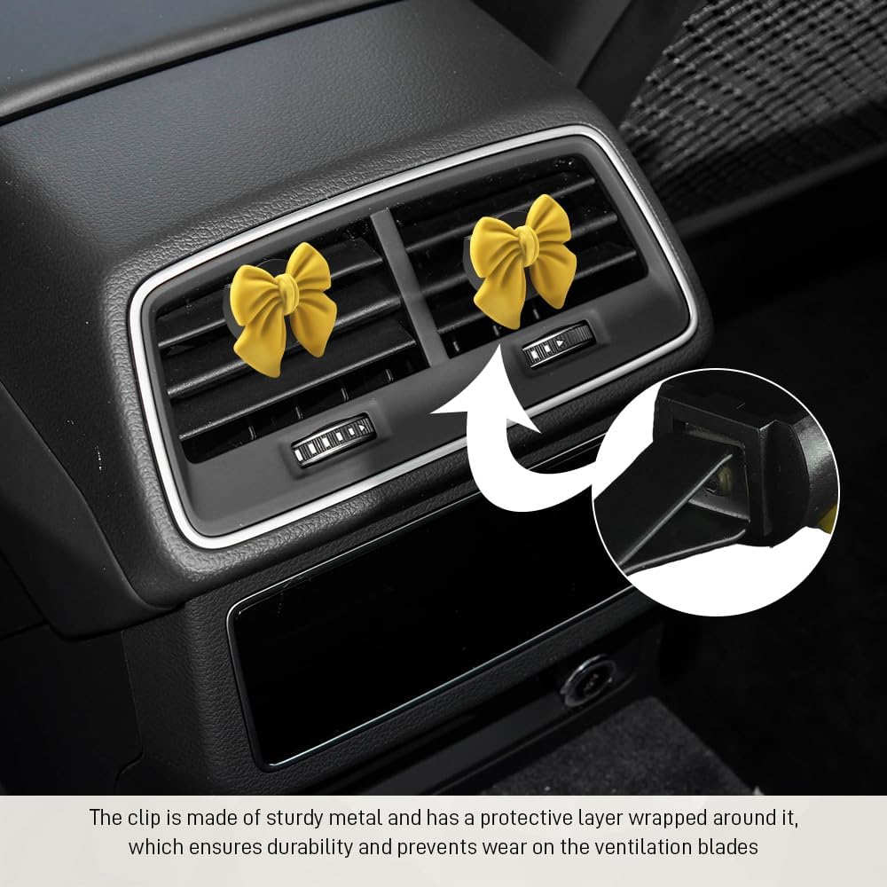 Bow Car Air Vent Clips, Coquette Cute Girly Car Decor Accessories, 6PCS | Airs Conditioning Vents Decorations, Cute Air Freshener Clips, Interior Aesthetic Decorations Charm Stuff for Women Girl