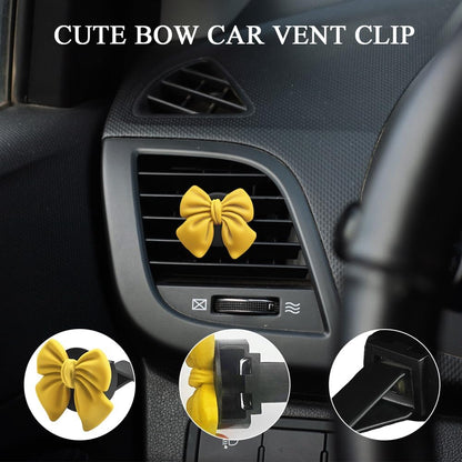 Bow Car Air Vent Clips, Coquette Cute Girly Car Decor Accessories, 6PCS | Airs Conditioning Vents Decorations, Cute Air Freshener Clips, Interior Aesthetic Decorations Charm Stuff for Women Girl