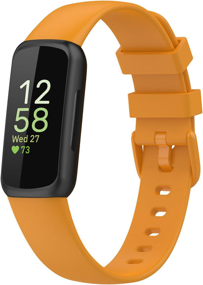 Compatible with Fitbit Inspire 3 Bands for Women Men, Soft Silicone Replacement Band for Fitbit Inspire 3 Smartwatch. (Large(6.1"-9.1"), Yellow)