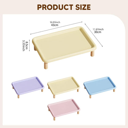 Raised Pet Feeder Stand Water Bowl Dispenser Stand Versatile Protect Neck Comfort Easy to Supplies Elevated Holder, Yellow | Easy Cleaning Anti-Slip Stable Build Ergonomic Neck Care Design