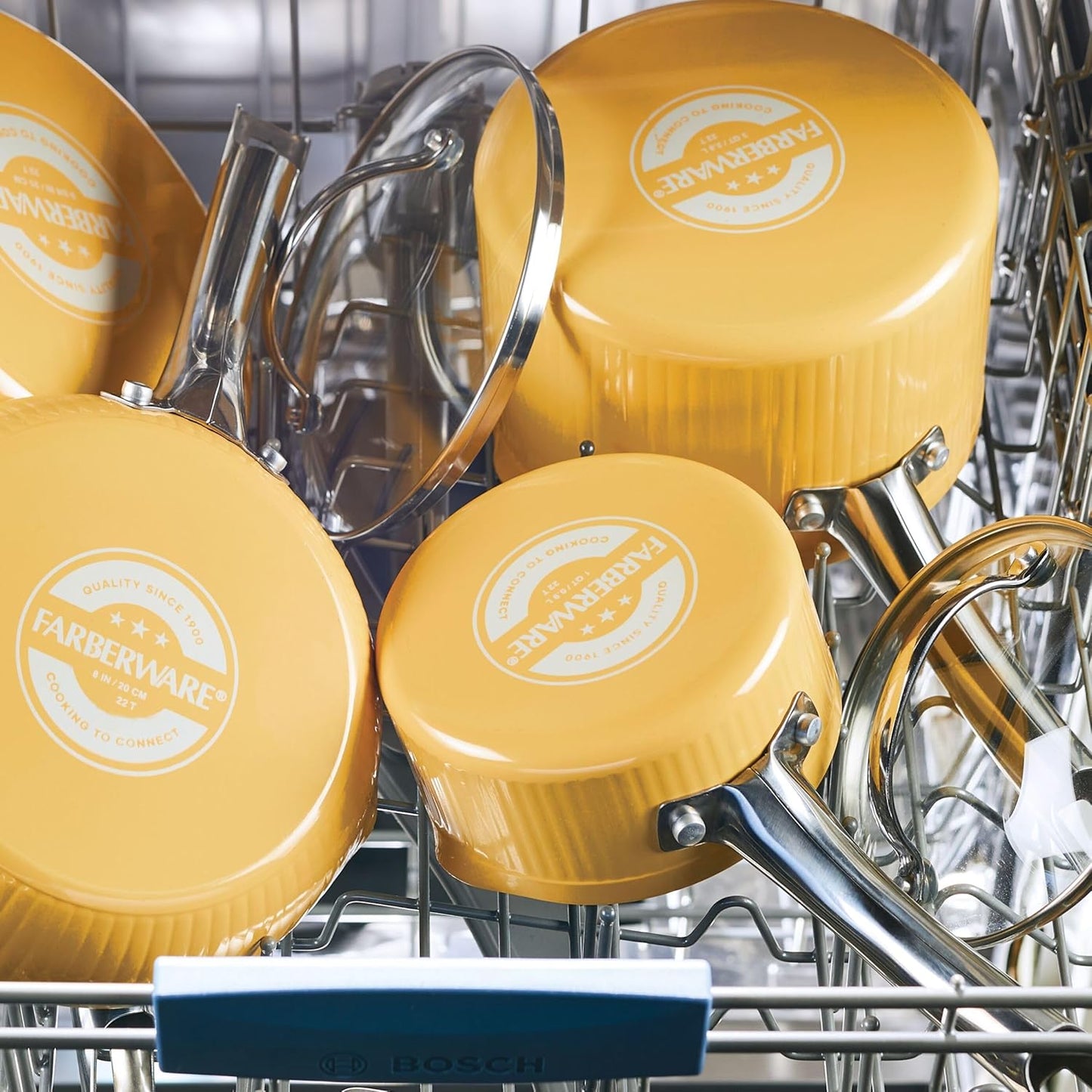 Style Nonstick Cookware Saute Pan with Lid, Dishwasher Safe, 3 Quart - Yellow