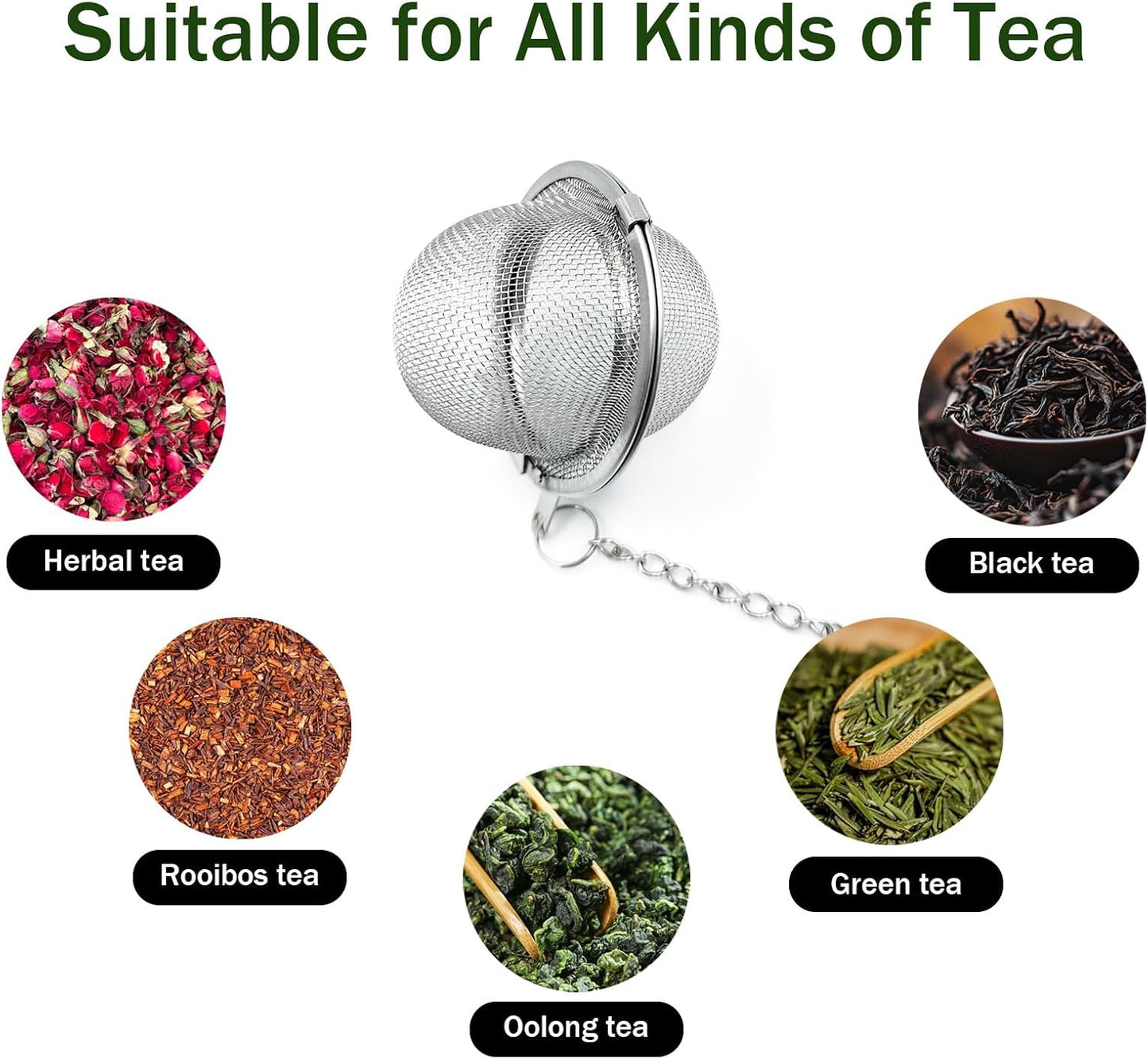 Handmade Tea Ball for Loose Leaf Tea, 2 Pack Strainers & Diffusers with Adorable Yellow Bees Charm - Bee-Shaped Tea Steeper Gifts for Tea Lovers