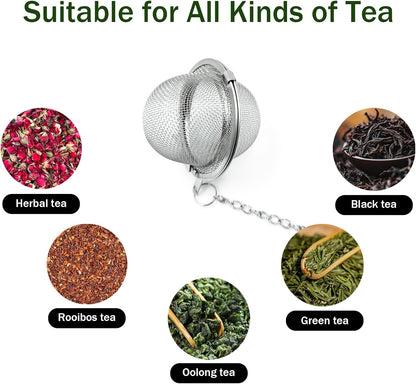 Handmade Tea Ball for Loose Leaf Tea, 2 Pack Strainers & Diffusers with Adorable Yellow Bees Charm - Bee-Shaped Tea Steeper Gifts for Tea Lovers