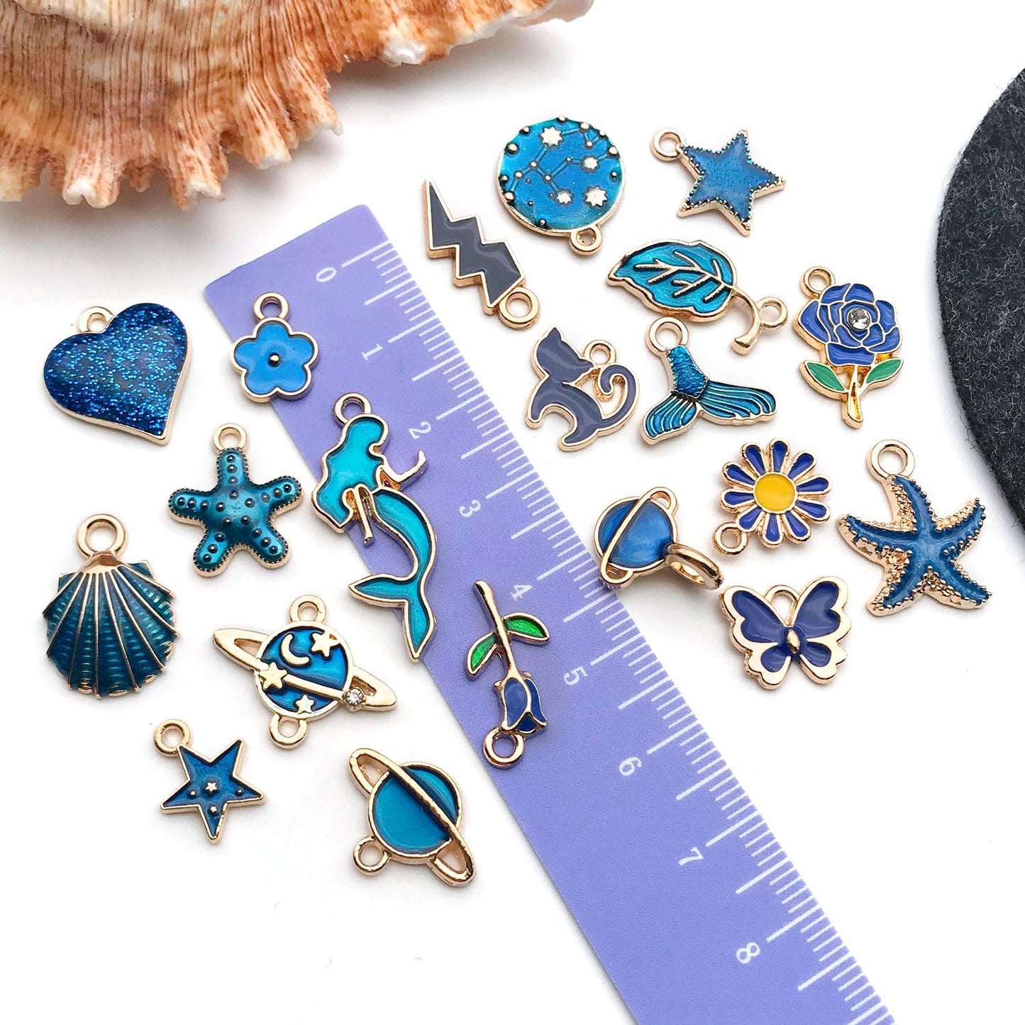 40pcs 20 pairs Assorted Enamel Bracelet Charms for Jewelry Making DIY Necklace Bracelet Earrings Keychain Crafting Charms Kit Crafts (Yellow-SN990)
