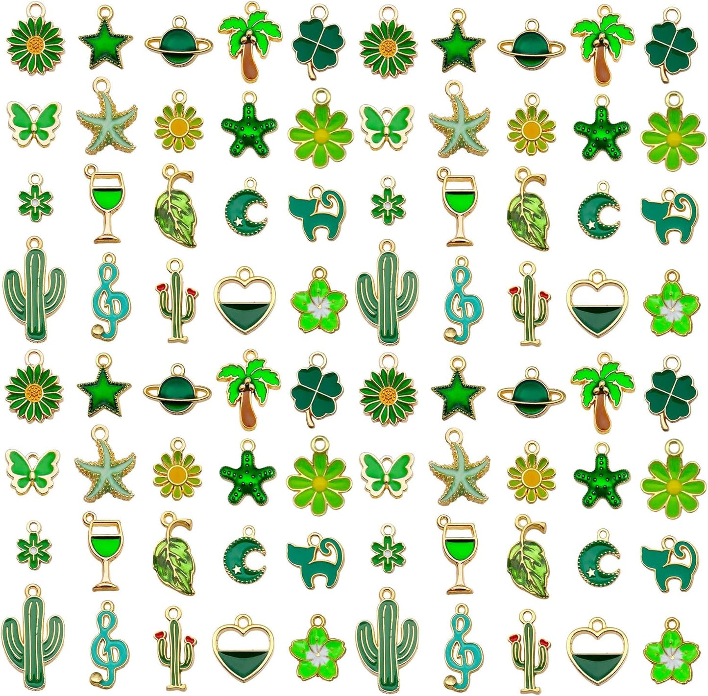 40pcs 20 pairs Assorted Enamel Bracelet Charms for Jewelry Making DIY Necklace Bracelet Earrings Keychain Crafting Charms Kit Crafts (Yellow-SN990)