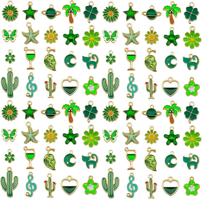 40pcs 20 pairs Assorted Enamel Bracelet Charms for Jewelry Making DIY Necklace Bracelet Earrings Keychain Crafting Charms Kit Crafts (Yellow-SN990)