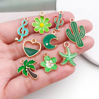 40pcs 20 pairs Assorted Enamel Bracelet Charms for Jewelry Making DIY Necklace Bracelet Earrings Keychain Crafting Charms Kit Crafts (Yellow-SN990)