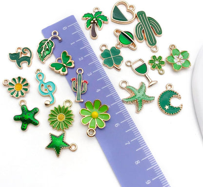 40pcs 20 pairs Assorted Enamel Bracelet Charms for Jewelry Making DIY Necklace Bracelet Earrings Keychain Crafting Charms Kit Crafts (Yellow-SN990)