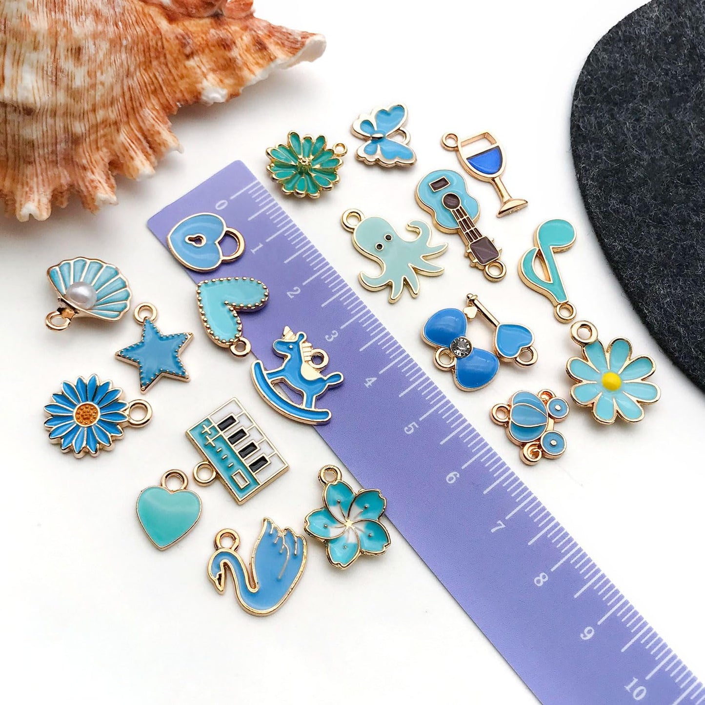 40pcs 20 pairs Assorted Enamel Bracelet Charms for Jewelry Making DIY Necklace Bracelet Earrings Keychain Crafting Charms Kit Crafts (Yellow-SN990)