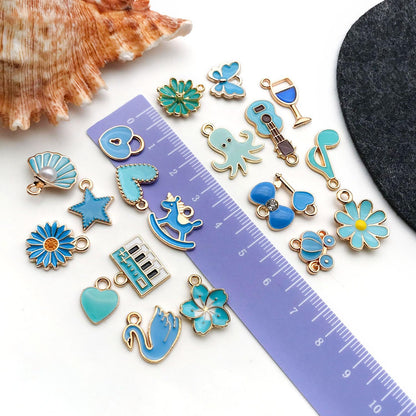 40pcs 20 pairs Assorted Enamel Bracelet Charms for Jewelry Making DIY Necklace Bracelet Earrings Keychain Crafting Charms Kit Crafts (Yellow-SN990)