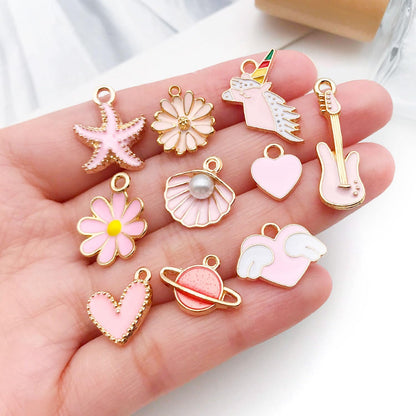 40pcs 20 pairs Assorted Enamel Bracelet Charms for Jewelry Making DIY Necklace Bracelet Earrings Keychain Crafting Charms Kit Crafts (Yellow-SN990)