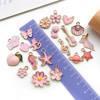 40pcs 20 pairs Assorted Enamel Bracelet Charms for Jewelry Making DIY Necklace Bracelet Earrings Keychain Crafting Charms Kit Crafts (Yellow-SN990)