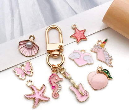 40pcs 20 pairs Assorted Enamel Bracelet Charms for Jewelry Making DIY Necklace Bracelet Earrings Keychain Crafting Charms Kit Crafts (Yellow-SN990)