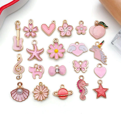 40pcs 20 pairs Assorted Enamel Bracelet Charms for Jewelry Making DIY Necklace Bracelet Earrings Keychain Crafting Charms Kit Crafts (Yellow-SN990)