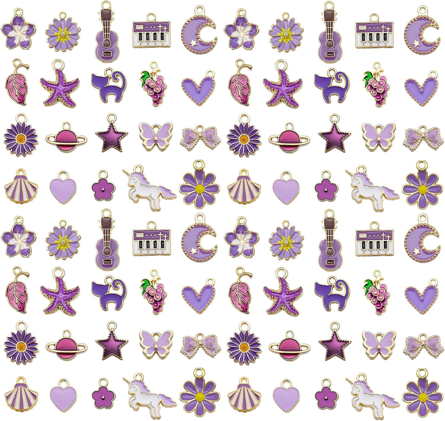 40pcs 20 pairs Assorted Enamel Bracelet Charms for Jewelry Making DIY Necklace Bracelet Earrings Keychain Crafting Charms Kit Crafts (Yellow-SN990)