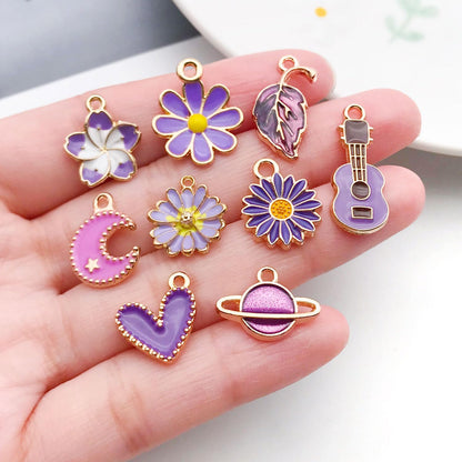 40pcs 20 pairs Assorted Enamel Bracelet Charms for Jewelry Making DIY Necklace Bracelet Earrings Keychain Crafting Charms Kit Crafts (Yellow-SN990)
