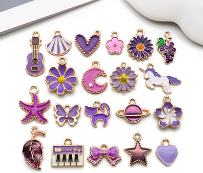 40pcs 20 pairs Assorted Enamel Bracelet Charms for Jewelry Making DIY Necklace Bracelet Earrings Keychain Crafting Charms Kit Crafts (Yellow-SN990)