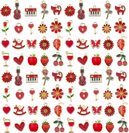 40pcs 20 pairs Assorted Enamel Bracelet Charms for Jewelry Making DIY Necklace Bracelet Earrings Keychain Crafting Charms Kit Crafts (Yellow-SN990)