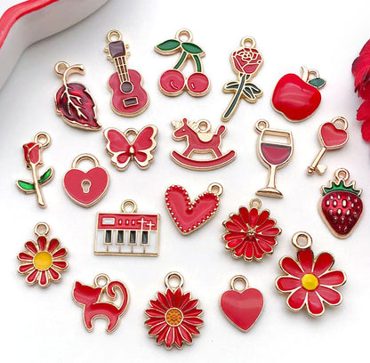 40pcs 20 pairs Assorted Enamel Bracelet Charms for Jewelry Making DIY Necklace Bracelet Earrings Keychain Crafting Charms Kit Crafts (Yellow-SN990)