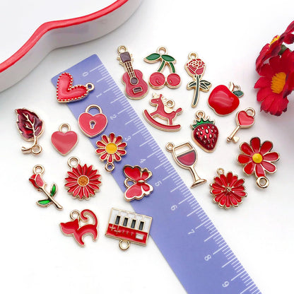 40pcs 20 pairs Assorted Enamel Bracelet Charms for Jewelry Making DIY Necklace Bracelet Earrings Keychain Crafting Charms Kit Crafts (Yellow-SN990)