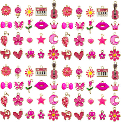40pcs 20 pairs Assorted Enamel Bracelet Charms for Jewelry Making DIY Necklace Bracelet Earrings Keychain Crafting Charms Kit Crafts (Yellow-SN990)