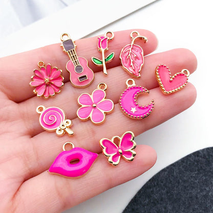 40pcs 20 pairs Assorted Enamel Bracelet Charms for Jewelry Making DIY Necklace Bracelet Earrings Keychain Crafting Charms Kit Crafts (Yellow-SN990)