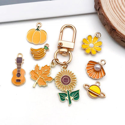 40pcs 20 pairs Assorted Enamel Bracelet Charms for Jewelry Making DIY Necklace Bracelet Earrings Keychain Crafting Charms Kit Crafts (Yellow-SN990)