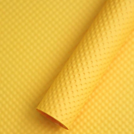 3D Wrapping Paper 10 Sheets Bouquet Packaging 19.7"x19.7" Embossed Paper Florist Bouquet Supplies Waterproof DIY Craft Gift Packing Sheet,25 Colors (Yellow)