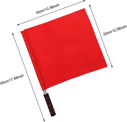 Soccer Referee Flags Set 4pcs (white, Yellow, Red, Green) with Stainless Steel Handles – High Visibility Signal Flags for Sports Officiating, Track & Field, Racing Events, Games & Outdoor