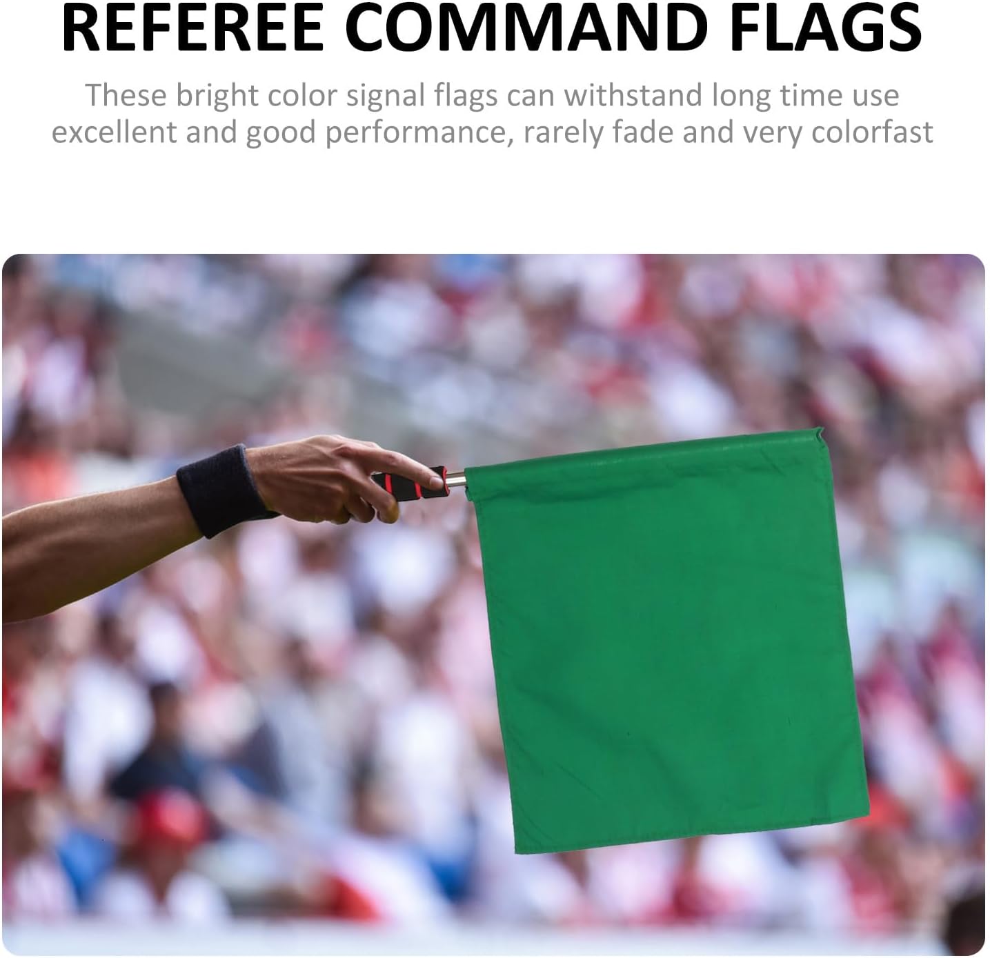 Soccer Referee Flags Set 4pcs (white, Yellow, Red, Green) with Stainless Steel Handles – High Visibility Signal Flags for Sports Officiating, Track & Field, Racing Events, Games & Outdoor