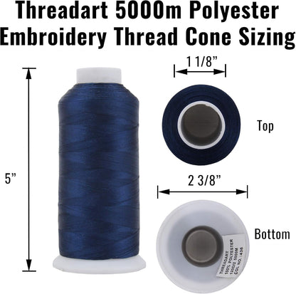 High-Speed Embroidery Thread, 5000M 40wt, Light Yellow Green | 40wt trilobal polyester embroidery thread with bright sheen. Works with home and commercial embroidery and sewing machines.