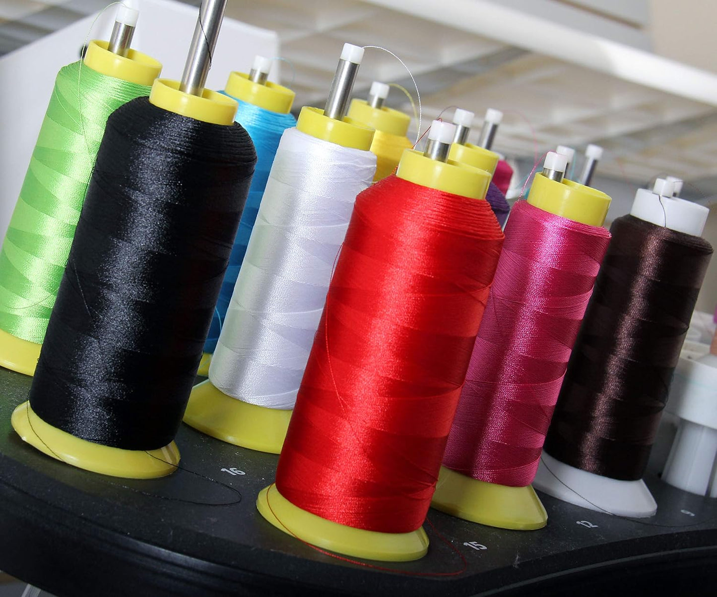 High-Speed Embroidery Thread, 5000M 40wt, Light Yellow Green | 40wt trilobal polyester embroidery thread with bright sheen. Works with home and commercial embroidery and sewing machines.