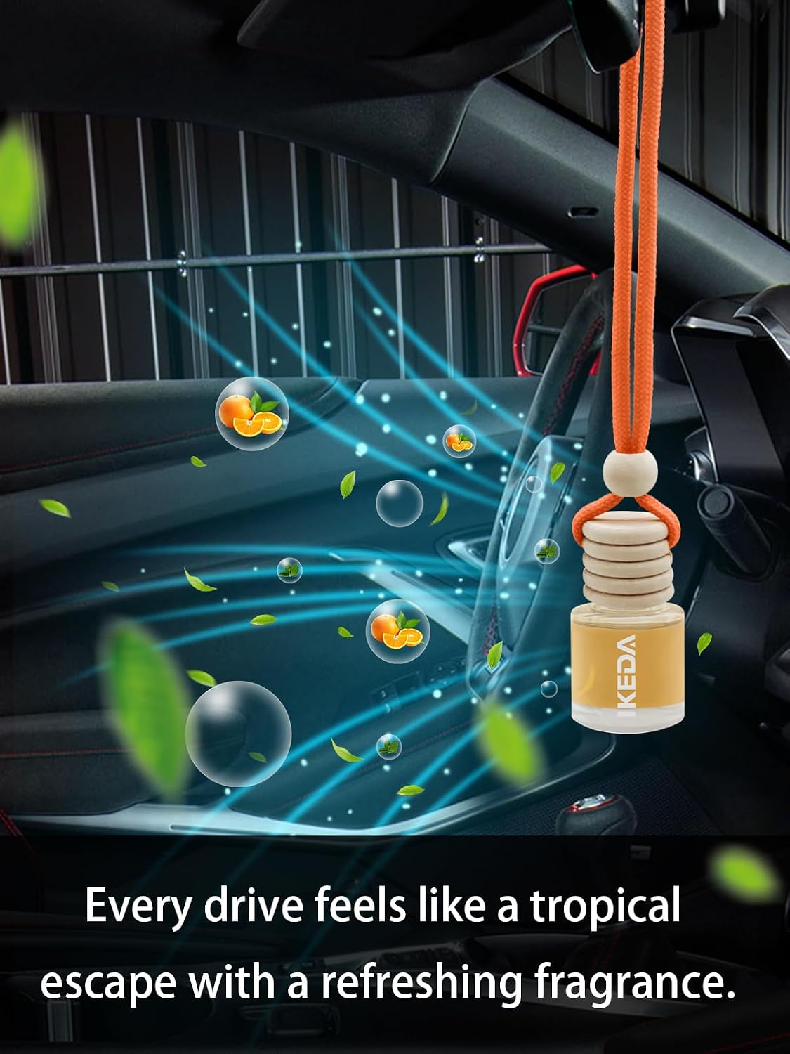 Car Fresheners for Men & Women, 45+Day Long Lasting Fragrance Hanging Air Fresheners Scents, with Clip, Perfect for Auto and Home,Christmas,10ml, Lemon