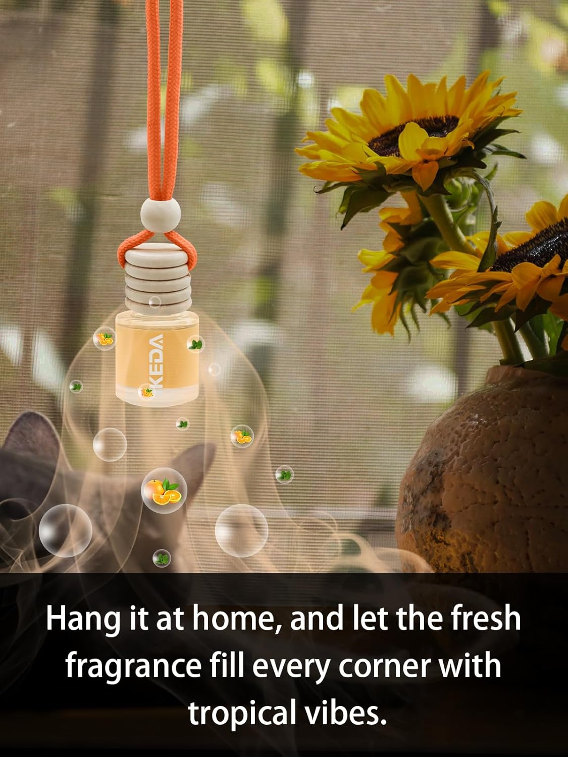 Car Fresheners for Men & Women, 45+Day Long Lasting Fragrance Hanging Air Fresheners Scents, with Clip, Perfect for Auto and Home,Christmas,10ml, Lemon