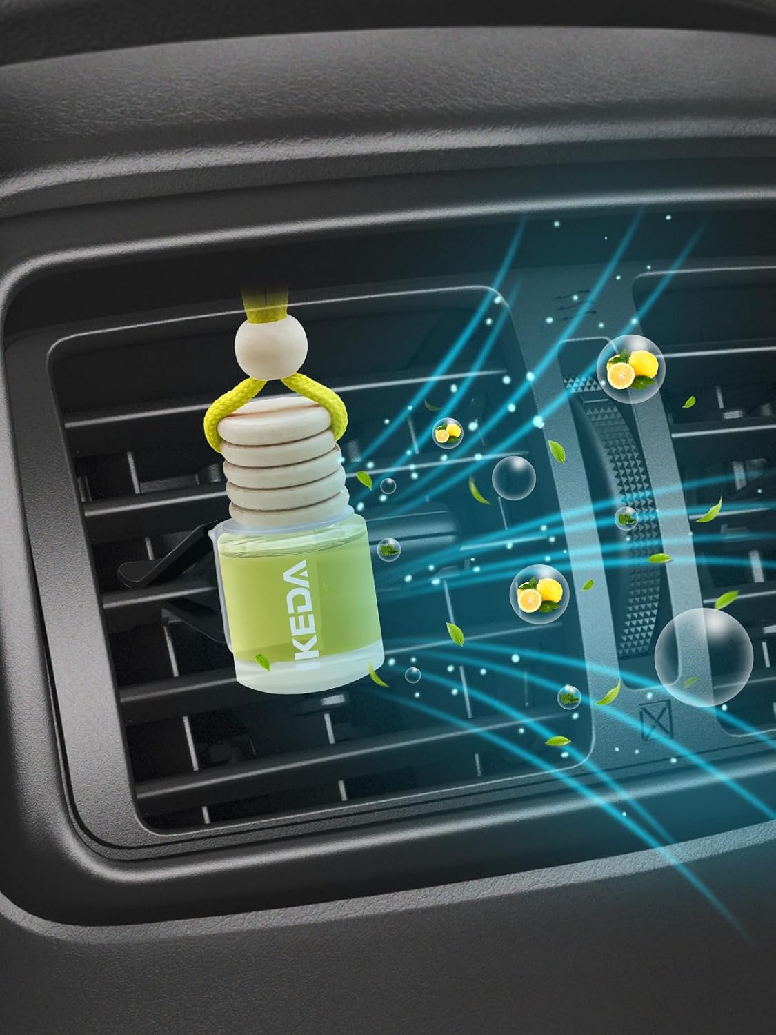 Car Fresheners for Men & Women, 45+Day Long Lasting Fragrance Hanging Air Fresheners Scents, with Clip, Perfect for Auto and Home,Christmas,10ml, Lemon