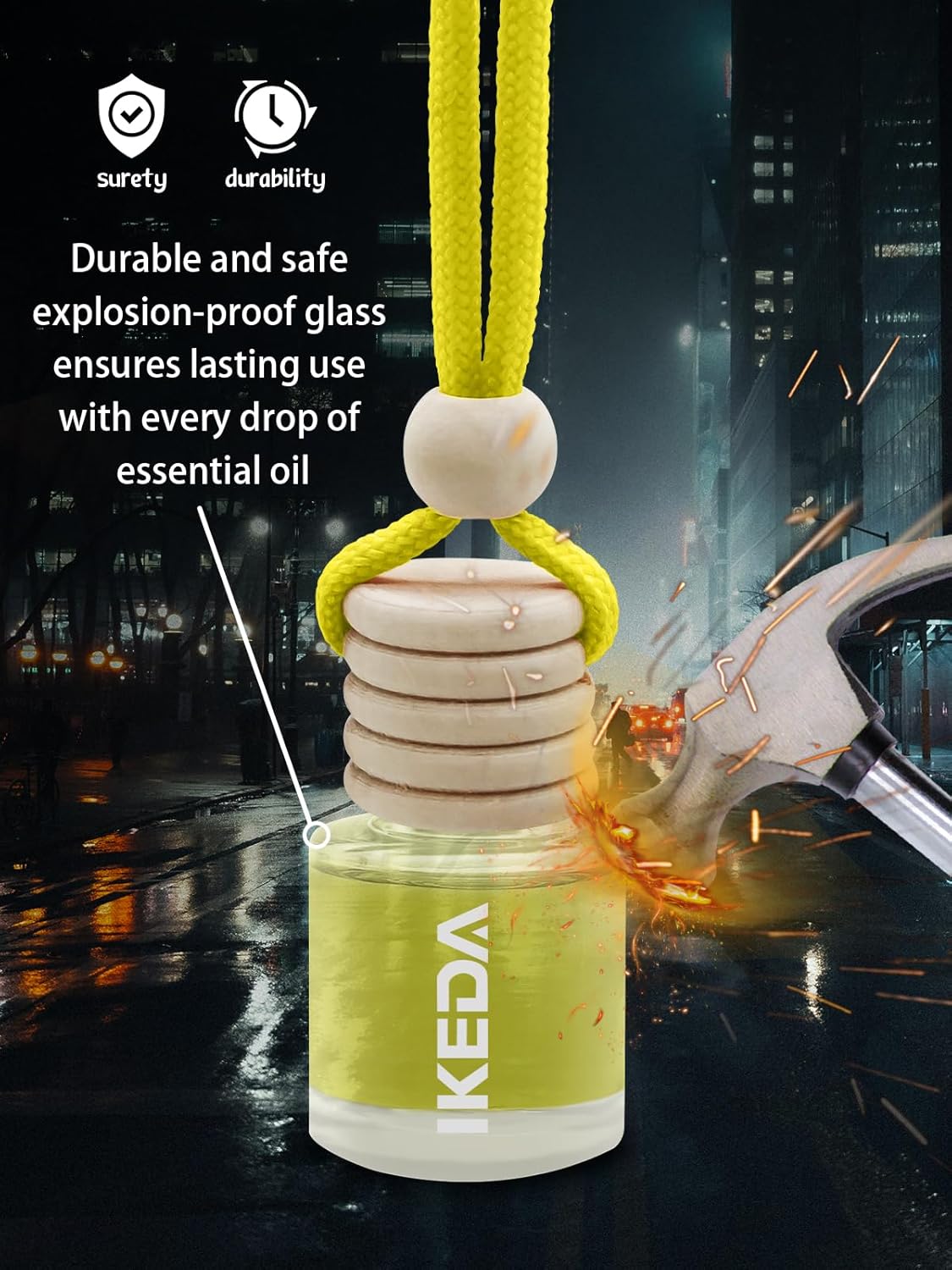Car Fresheners for Men & Women, 45+Day Long Lasting Fragrance Hanging Air Fresheners Scents, with Clip, Perfect for Auto and Home,Christmas,10ml, Lemon