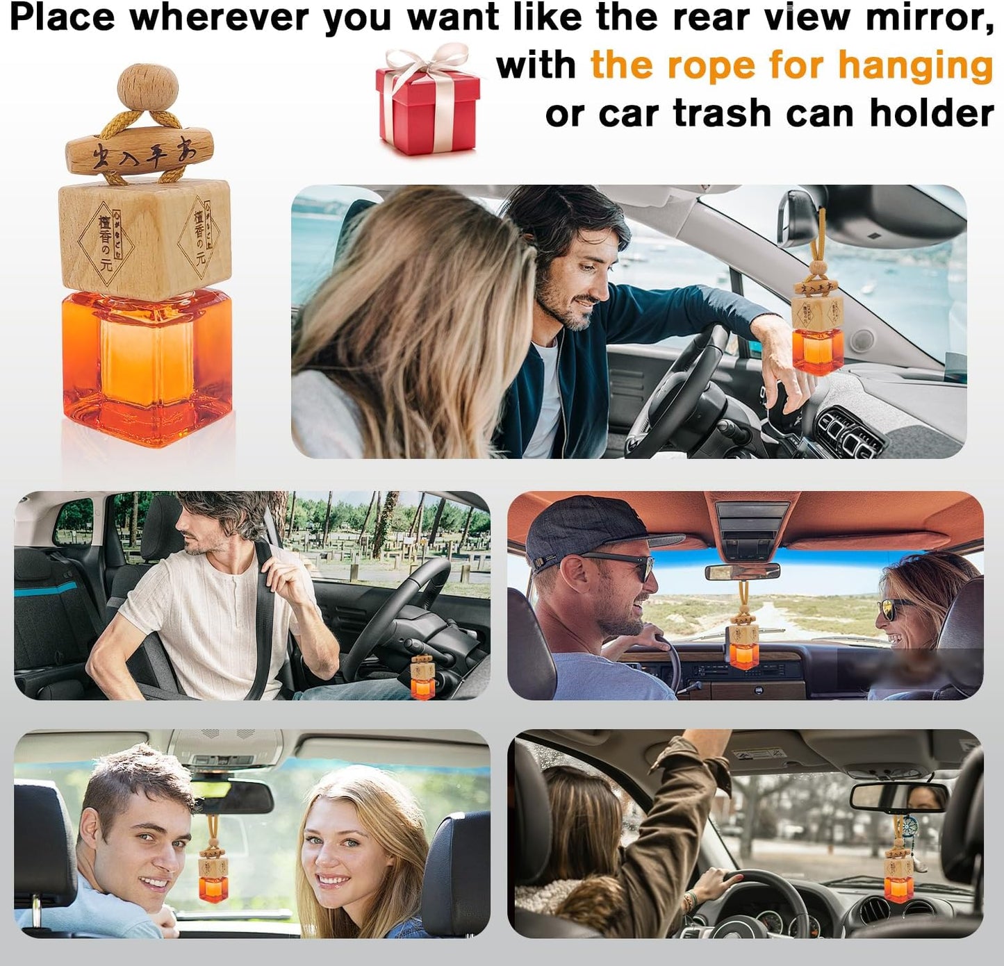 Car Fresheners for Men & Women, 45+Day Long Lasting Fragrance Hanging Air Fresheners Scents, with Clip, Perfect for Auto and Home,Christmas,10ml, Lemon