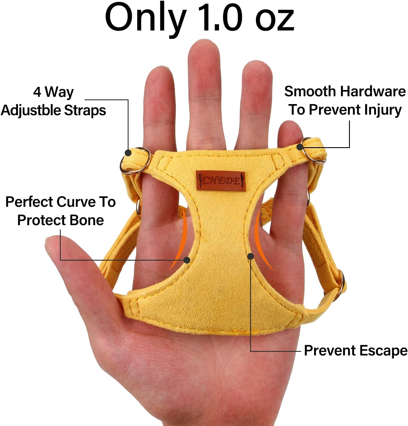 No Pull Puppy Harness and Multifunction Dog Leash Set- 8 Colors Soft Adjustable No Choke Escape Proof Cute,Lightweight Pet Vest Harness for Small and Medium Dog (XXS, Yellow)