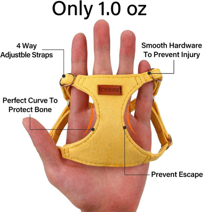 No Pull Puppy Harness and Multifunction Dog Leash Set- 8 Colors Soft Adjustable No Choke Escape Proof Cute,Lightweight Pet Vest Harness for Small and Medium Dog (XXS, Yellow)